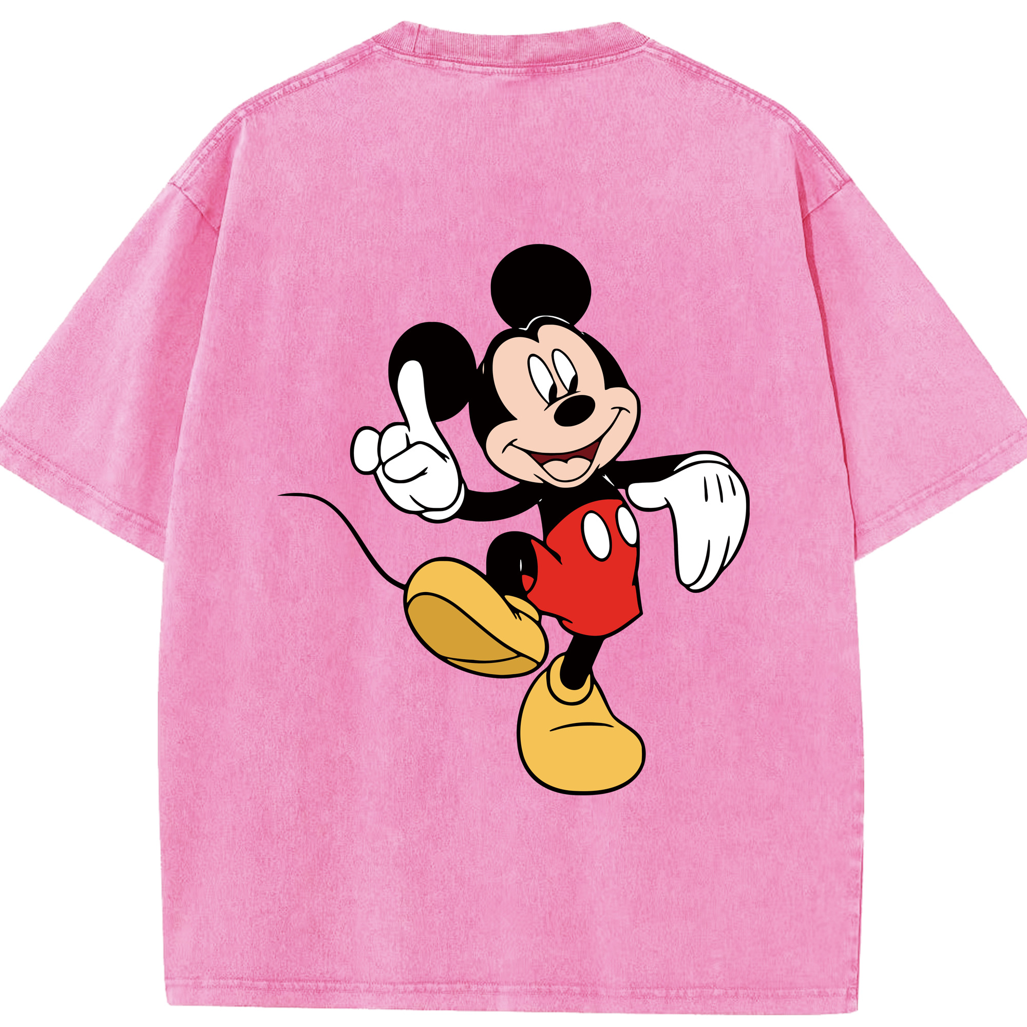 （画像用） ミッキーマウス Mickey Mouse 綿100% ヴィンテージ風 半袖Tシャツ（背面プリント）